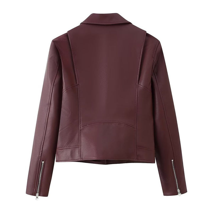 Damen Bikerjacke aus veganem Leder mit asymmetrischem Reißverschluss Echo Archiv