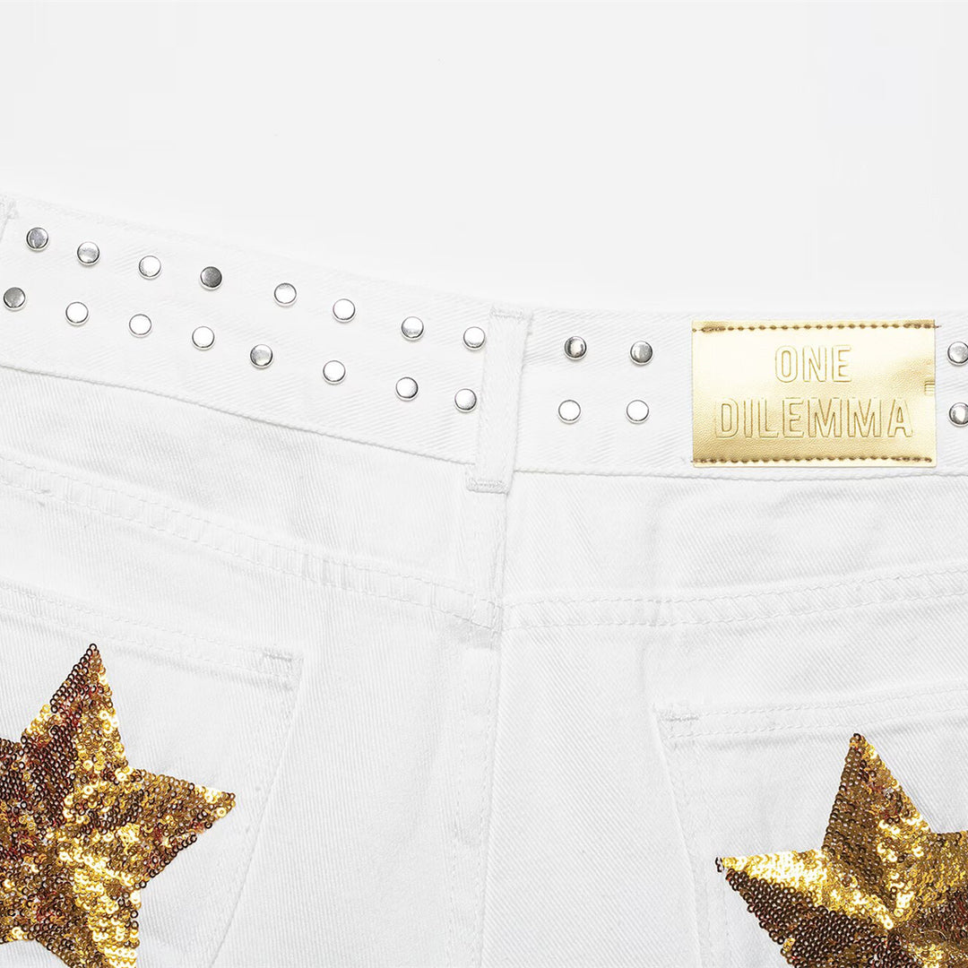 Damen-Shorts mit dekorativem Nietenbund und modernem Schnitt Echo Archiv