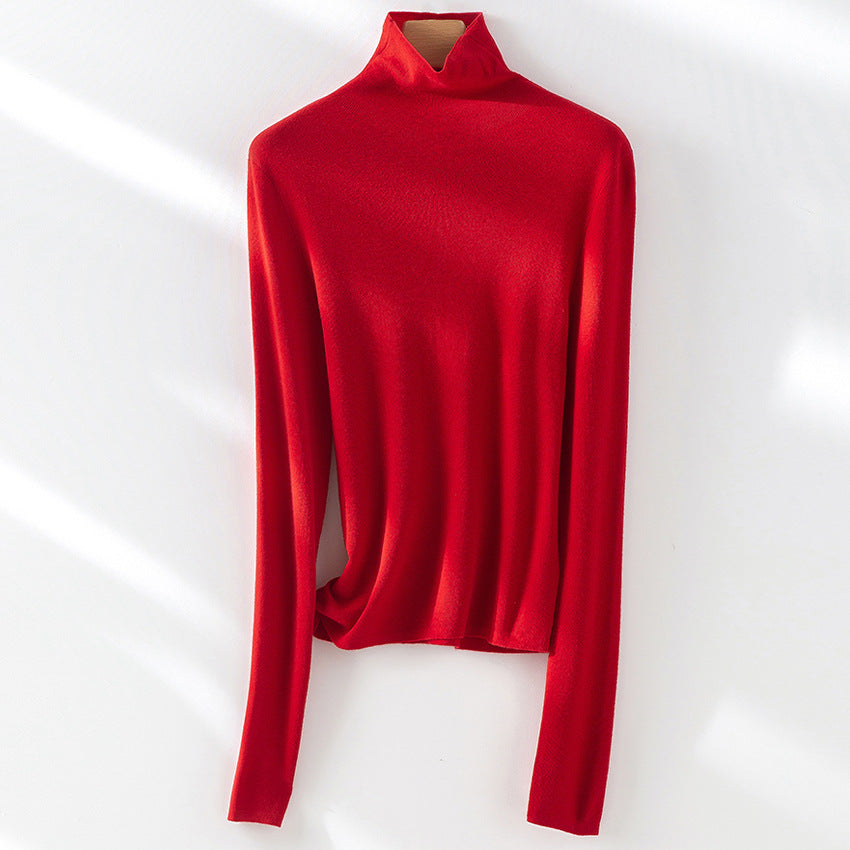 Damen Slim-Fit Feinstrick-Rollkragenpullover mit Stretch Echoarchiv