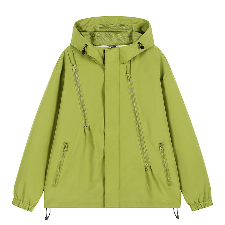 Herren nan technische Kapuzenjacke mit wasserabweisendem Softshell, schrägen Reißverschlusstaschen und verstellbarem Saum Echo Archiv
