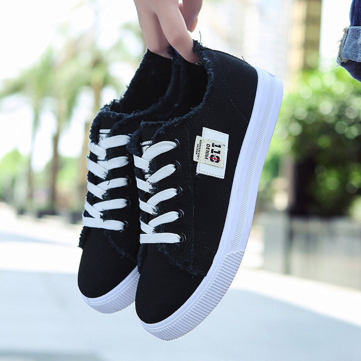 Damen Backless Denim-Slip-On Sneaker mit Schnürdetail und gepolstertem Fußbett – Lioré