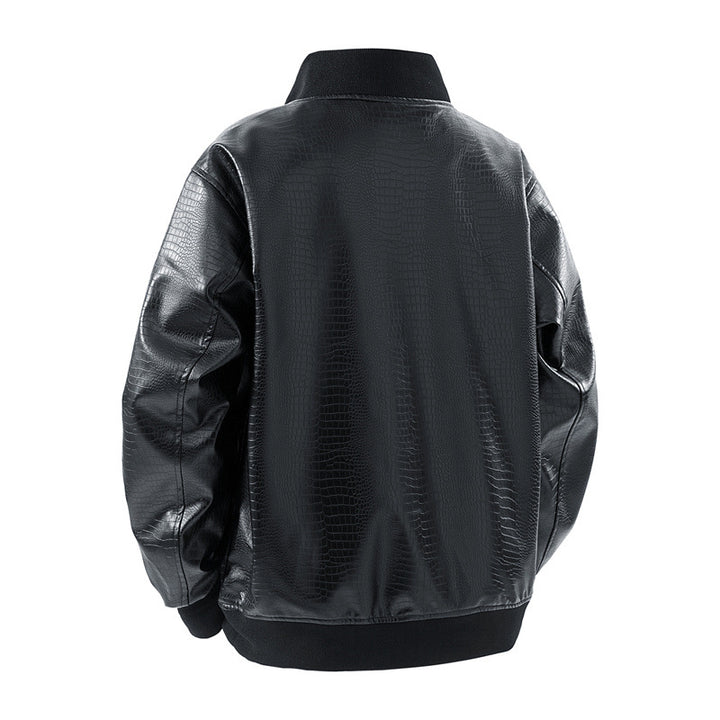 Herren lässige Pilotjacke im glänzenden Lederlook Echoarchiv