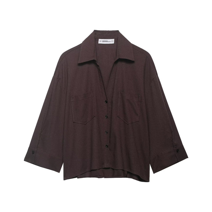 Damen Oversize-Hemdbluse mit feinem Streifenmuster, Brusttaschen und High-Low-Saum Echo Archiv