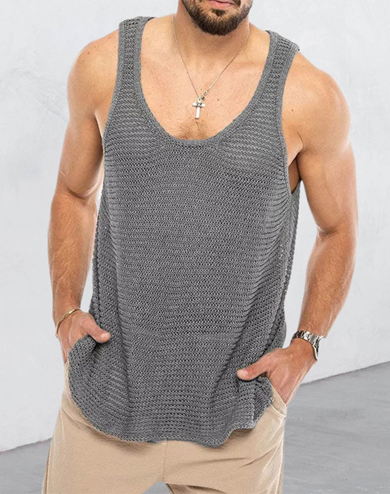 Herren atmungsaktives Stricktanktop Echoarchiv