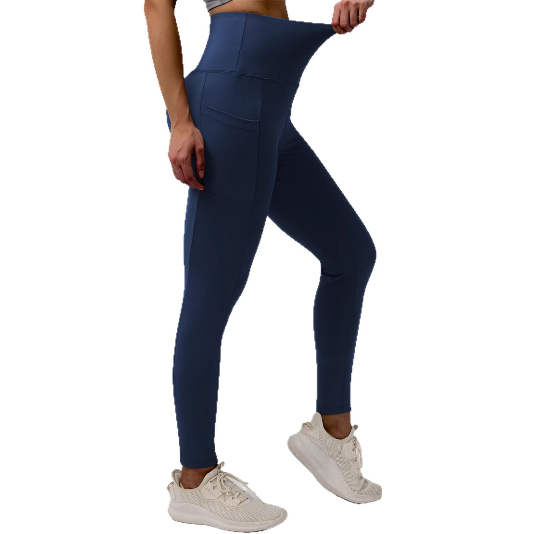 Damen Knöchelhohe Sportleggings mit hohem Bund und seitlicher Smartphone-Tasche – Avélisse