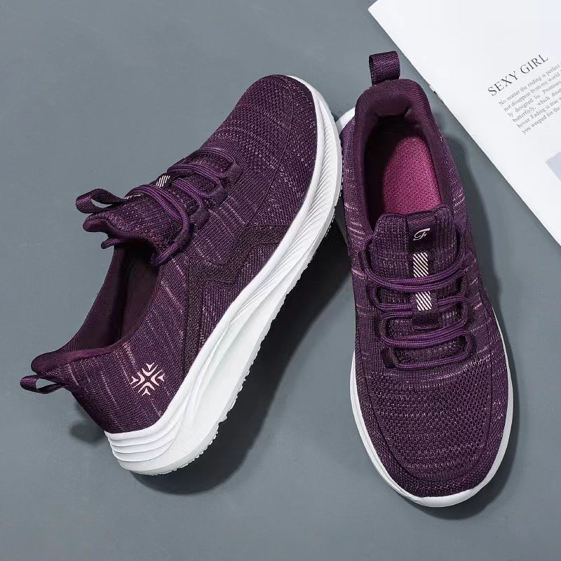 Damen nan gestrickte Slip-On-Sneaker mit elastischer Schnürung, gepolsterter Innenfütterung und dämpfender Profilsohle Echo Archiv