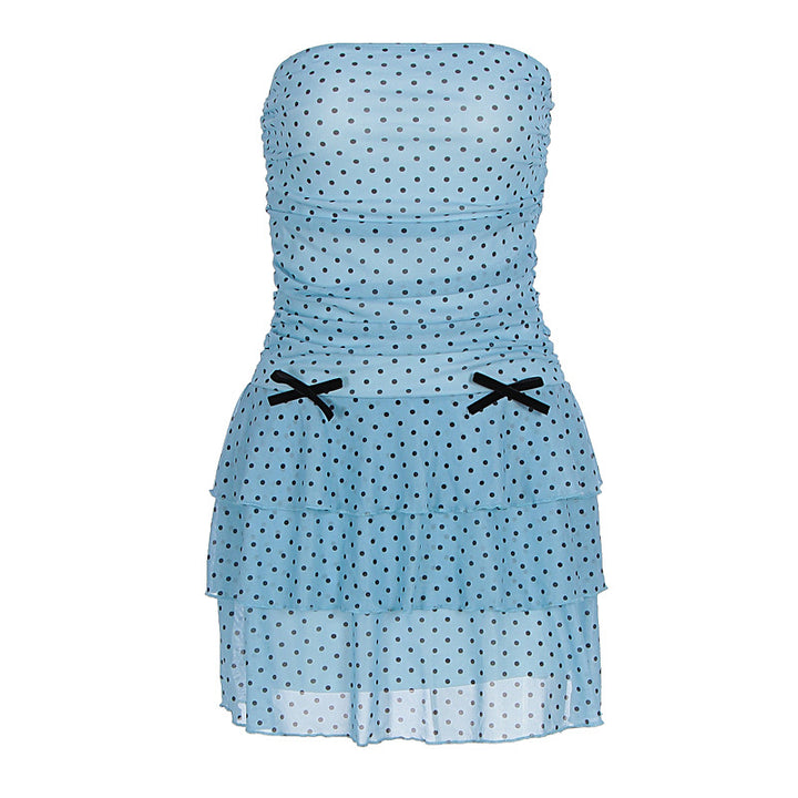 Damen Verspieltes Minikleid mit Rüschen und offenen Trägern Echo Archiv