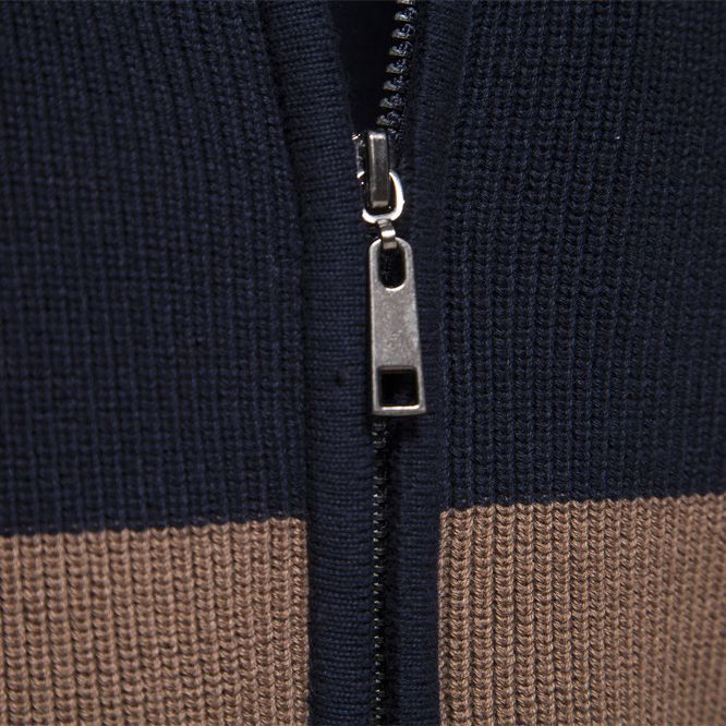 Herren Strickjacke mit modischem Farbblockdesign und hochwertigem Reißverschluss Echoarchiv