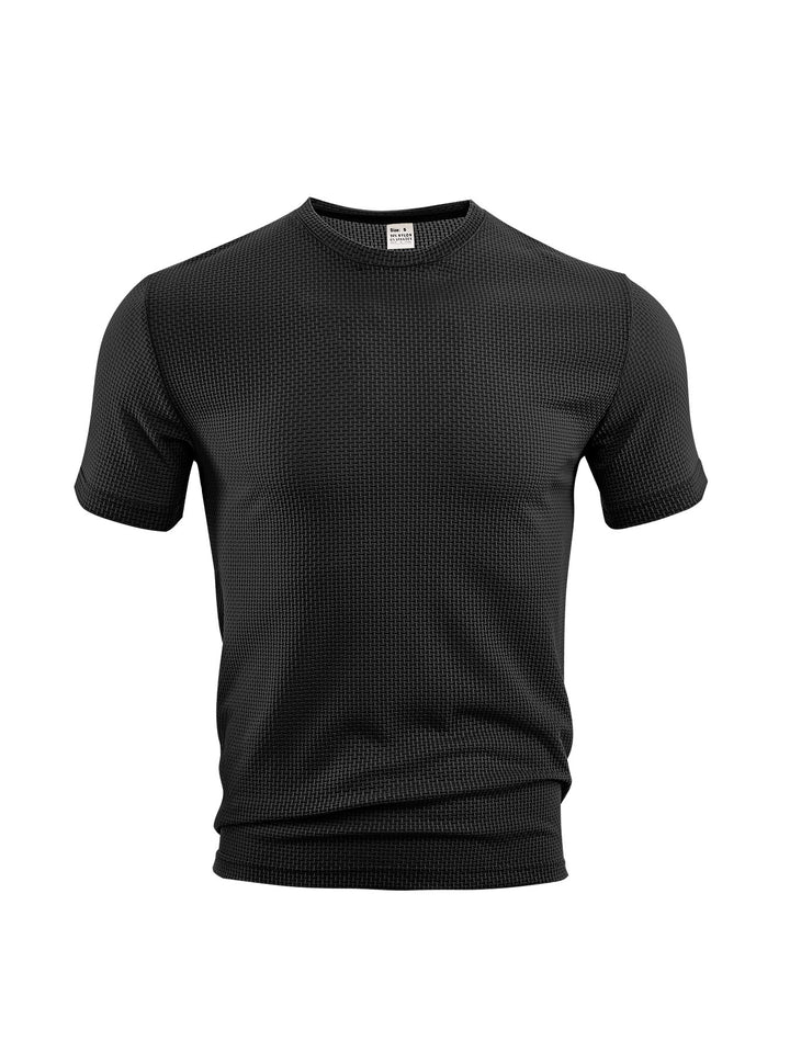 Herren nan Waffelstruktur-T-Shirt mit Rundhalsausschnitt und körpernaher Passform Echo Archiv