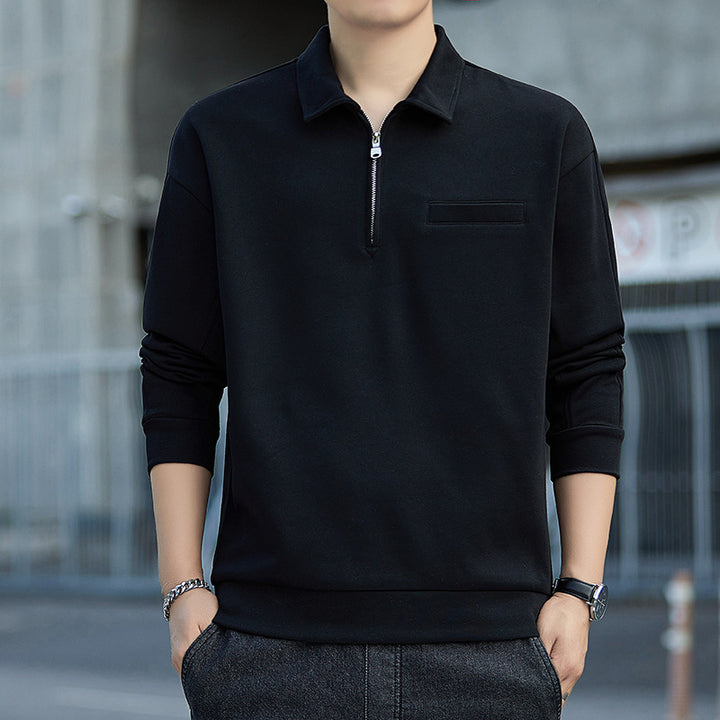 Herren Halbzip-Sweatshirt mit Polokragen und Brustleistentasche Echo Archiv