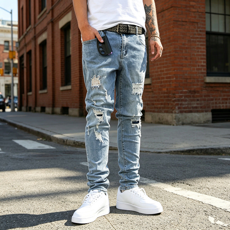 Herren Enganliegende Ripped Jeans Echoarchiv