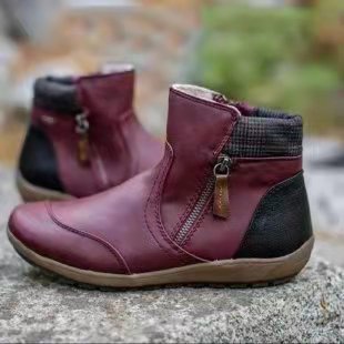 Damen Kurzschaft-Stiefelette mit warmem Futter, seitlichem Reißverschluss und gepolsterter Knöchelmanschette Echoarchiv