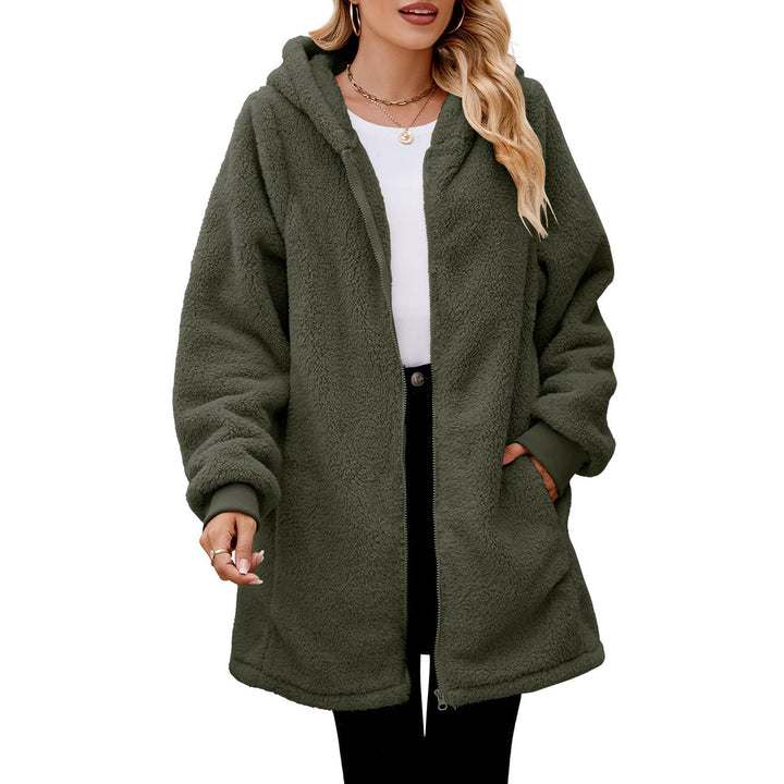 Damen Kuschelige Fleecejacke im oversized Stil mit Reißverschluss Echoarchiv