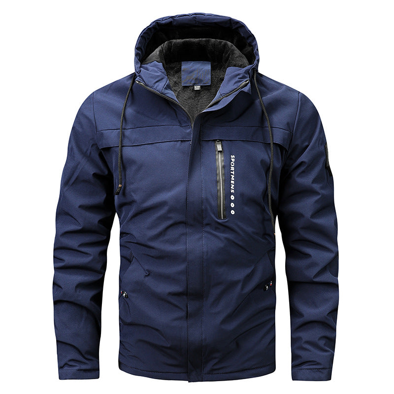 Herren nan winddichte Softshelljacke mit verstellbarer Kapuze, Fleece-Innenfutter und verdeckten Reißverschlusstaschen Echo Archiv