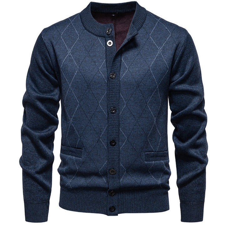 Herren stylische Strickjacke mit diamantförmigem Muster Echoarchiv