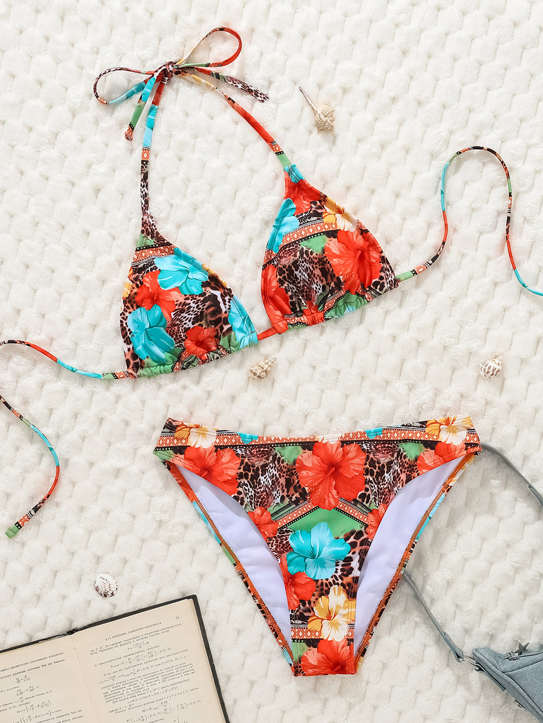Damen Triangel-Bikini-Set mit verspieltem Polka-Dot-Muster und verstellbaren Trägern Echo Archiv