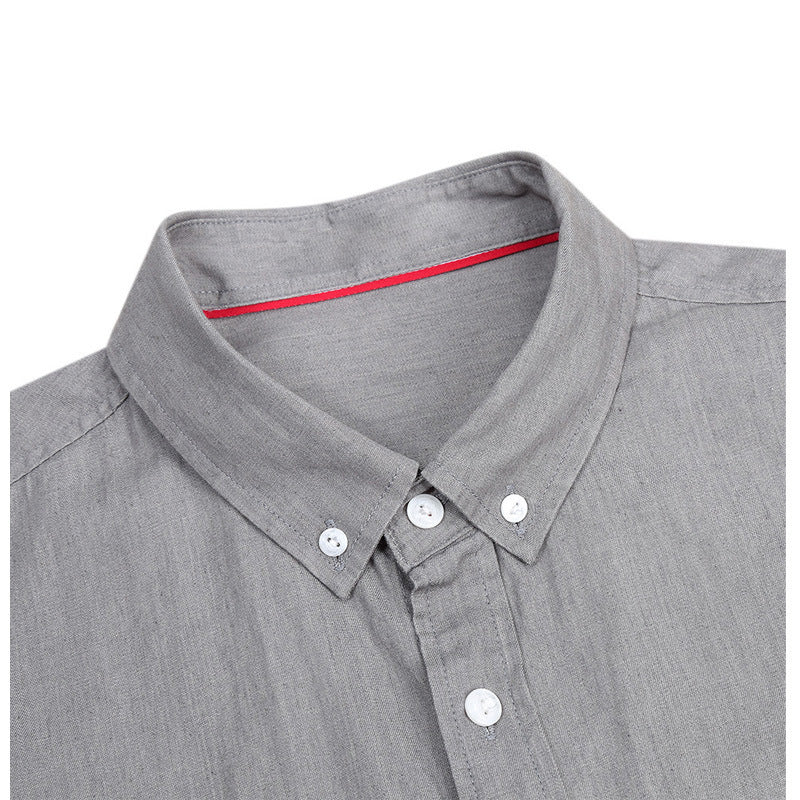 Herren Denim Langarmhemd mit modernem Schnitt und Brusttasche Echoarchiv