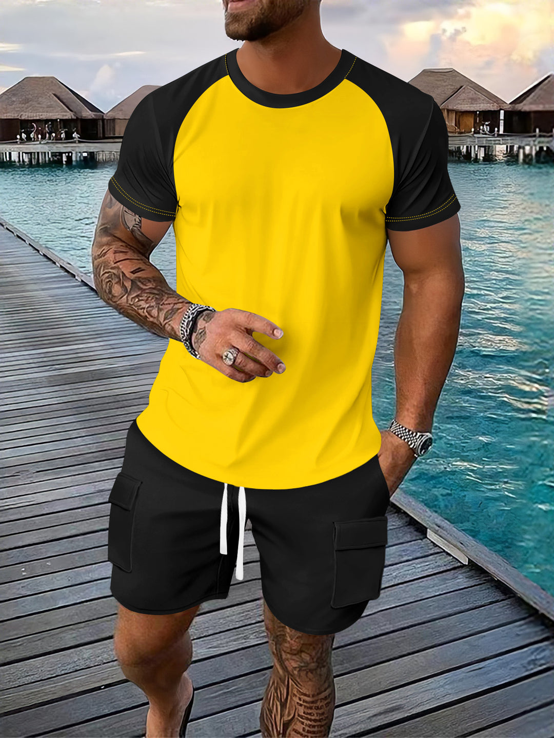 Herren Sport T-Shirt mit Raglanärmeln Echoarchiv