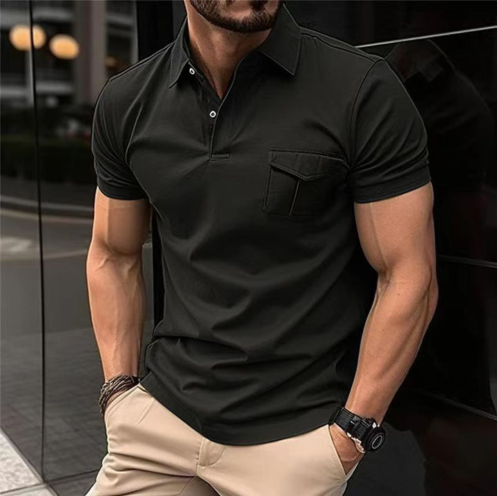 Herren Kurzarm Poloshirt mit praktischer Brusttasche und modernem Schnitt Echoarchiv