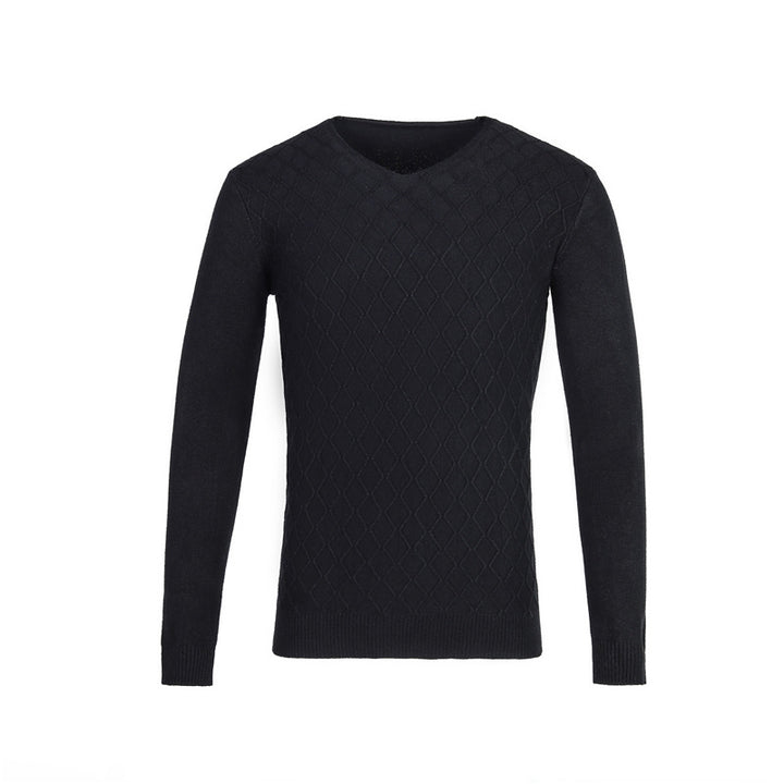 Herren V-Ausschnitt Pullover mit Strukturmuster Echoarchiv