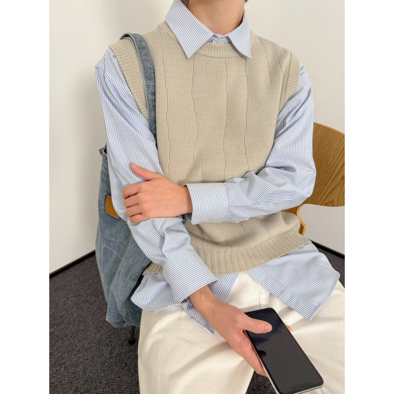 Unisex Stilvoller Strickpullover Ohne Ärmel Echo Archive