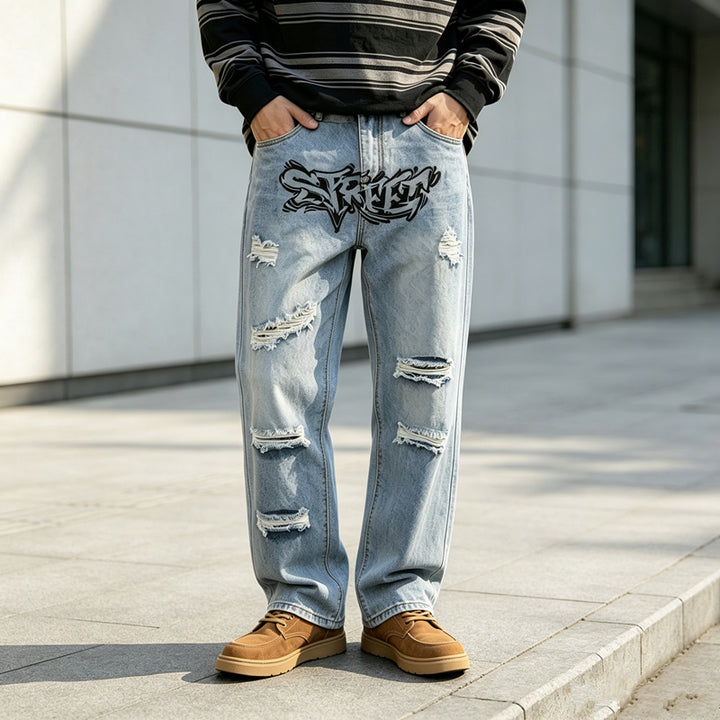 Herren Modische Ripped Jeans Echoarchiv