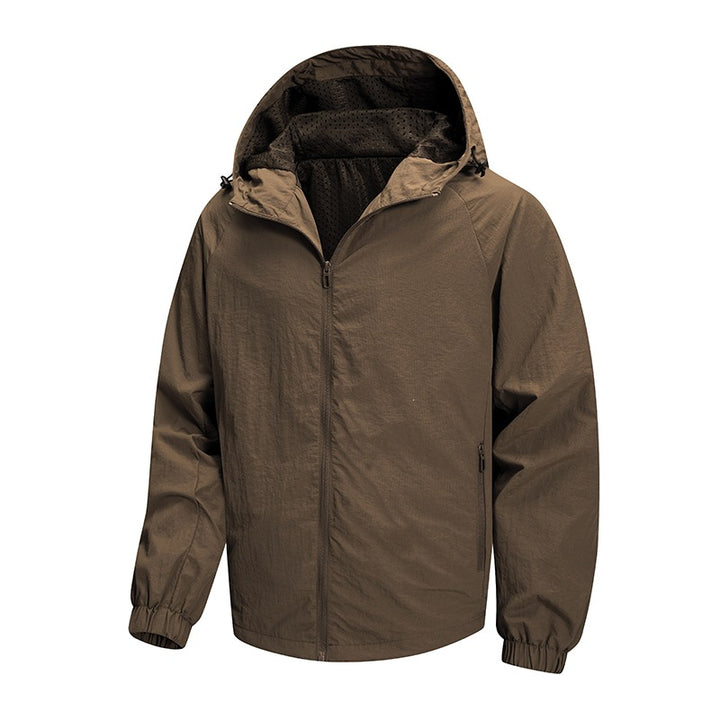 Herren Leichte Übergangsjacke mit Kapuze und atmungsaktiven Einsätzen Echo Archiv
