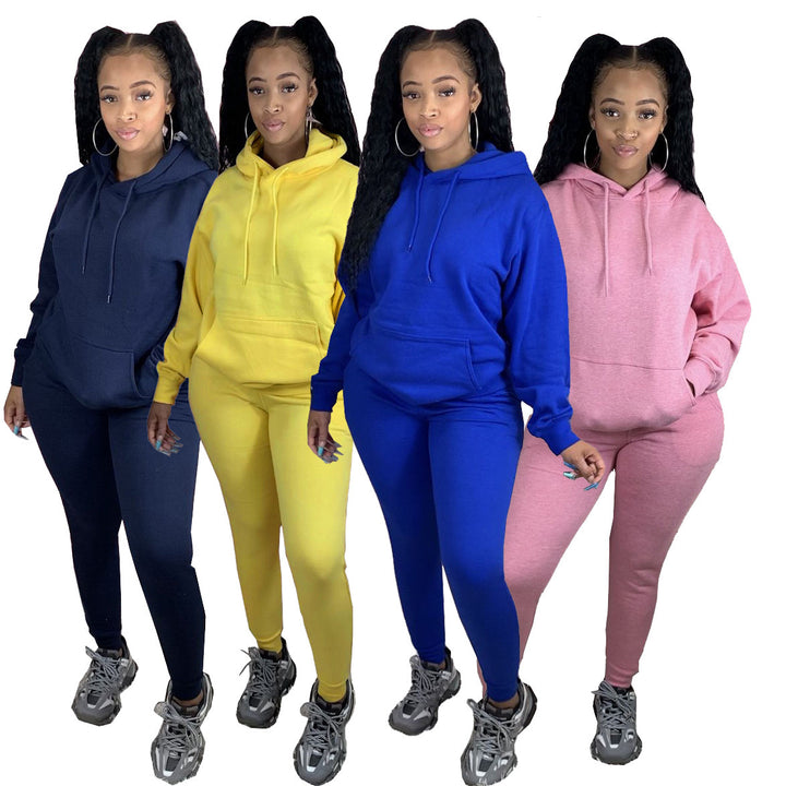 Damen nan Cozy-Loungewear-Set mit oversized Hoodie, Kängurutasche und schmaler Highwaist-Jogginghose Echo Archiv