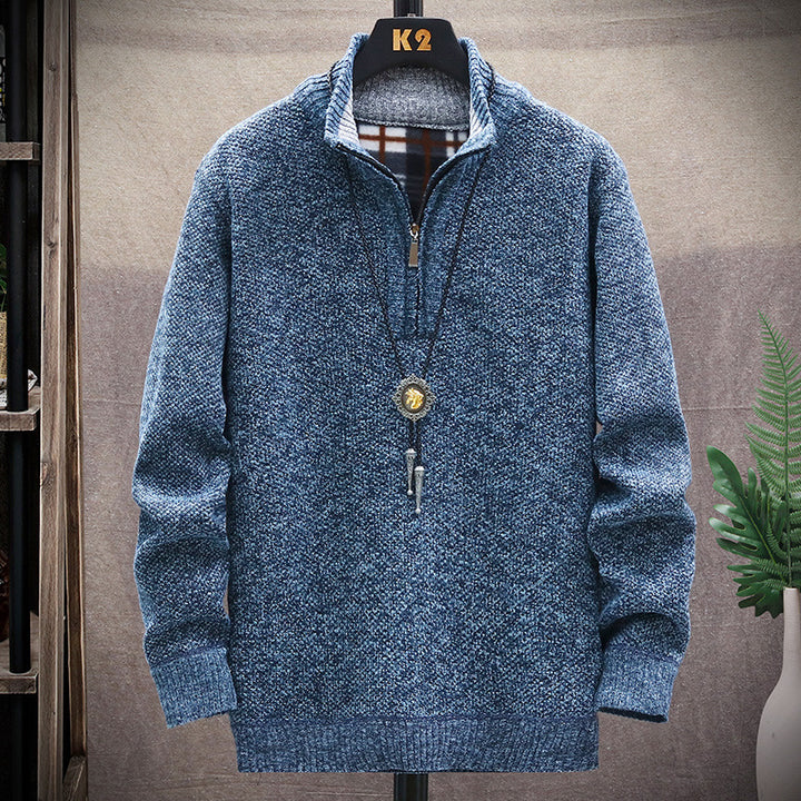 Herren Strickpullover mit halber Reißverschluss und modernem Design Echoarchiv