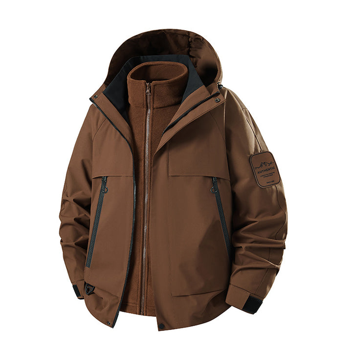 Herren Zwei‑in‑eins wasserdichter Winterparka mit abnehmbarer Fleece‑Innenjacke Echoarchiv