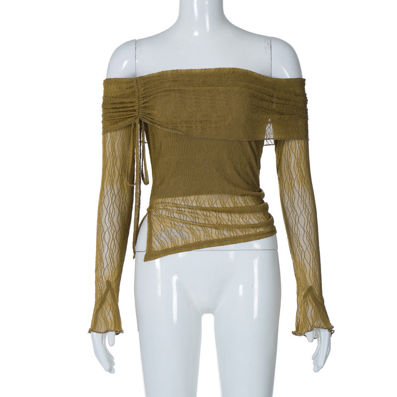 Damen Off-Shoulder Oberteil mit zarten Rüschendetails Echo Archiv