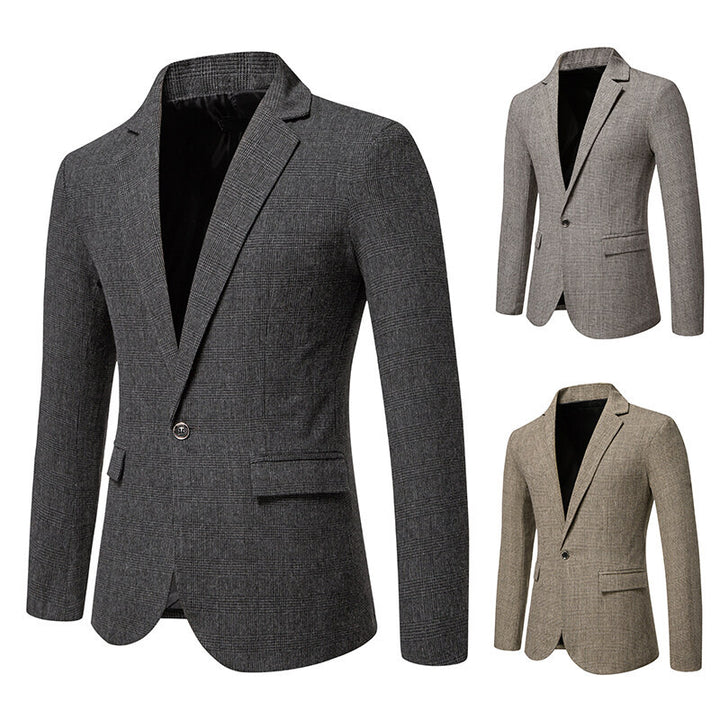 Herren eleganter Blazer mit feinem Karomuster Echoarchiv