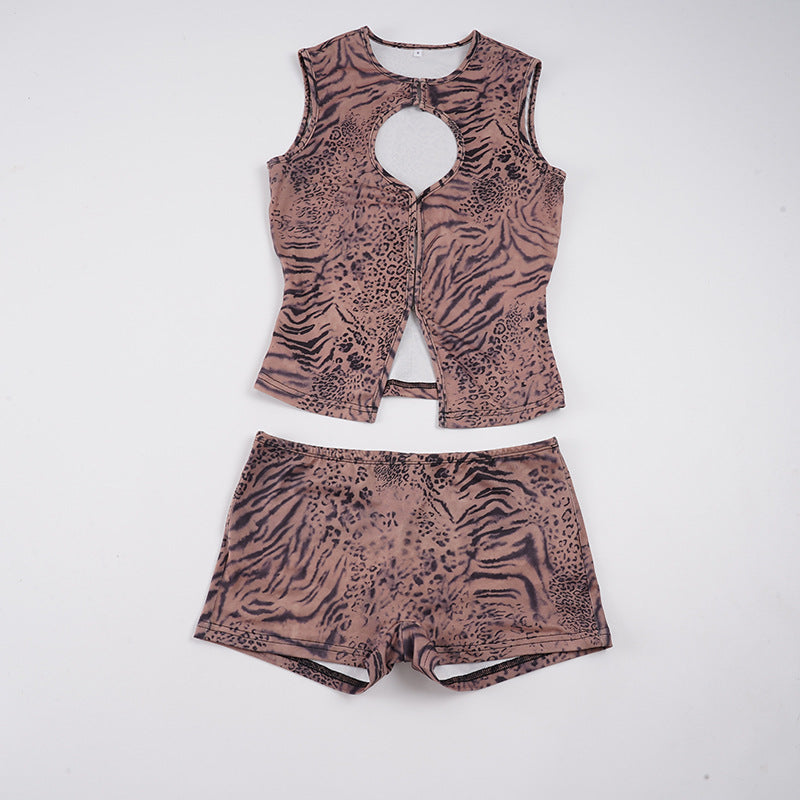Damen Sportliches Set mit animalischem Muster Echo Archiv