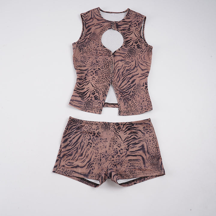 Damen Sportliches Set mit animalischem Muster Echo Archiv