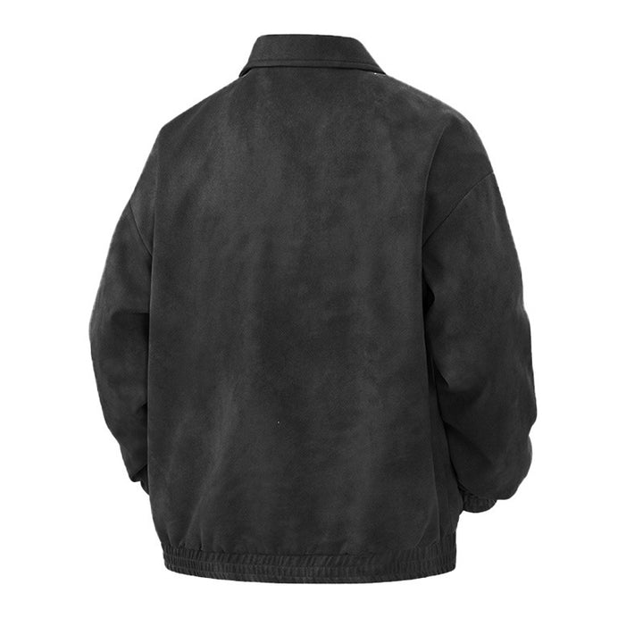Herren Smarter Overshirt‑Bomber in Veloursleder‑Optik mit Zwei‑Wege‑Metallreißverschluss Echoarchiv