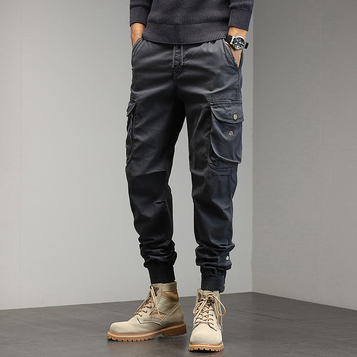Herren Cargo-Joggerhose im Utility-Look mit elastischem Bund, Mehrfach-Taschen und gerippten Beinabschlüssen Echo Archiv