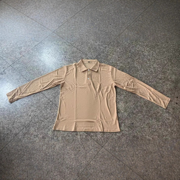 Herren elegantes Longsleeve Poloshirt mit modernem Henley-Kragen und atmungsaktiven Eigenschaften Echoarchiv