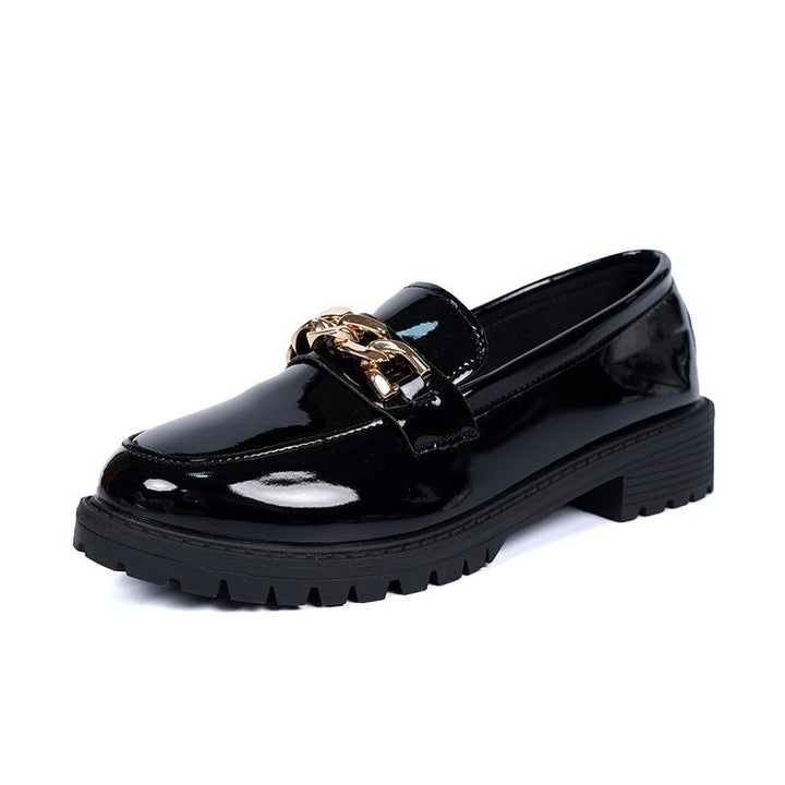 Damen nan elegante Lack-Plateau-Loafer mit dekorativer Schleife und profilierter Gummisohle Echo Archiv