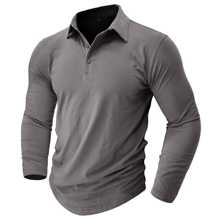 Herren Sportliches Langarm-Polohemd mit hochwertiger Baumwollmischung Echoarchiv