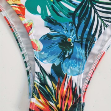 Damen Bandeau-Bikini-Set mit tropischem Blumendesign Echo Archiv