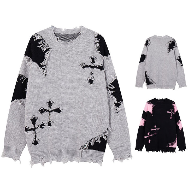 Damen Modischer Grobstrickpullover mit einzigartigem Zopfmuster Echoarchiv
