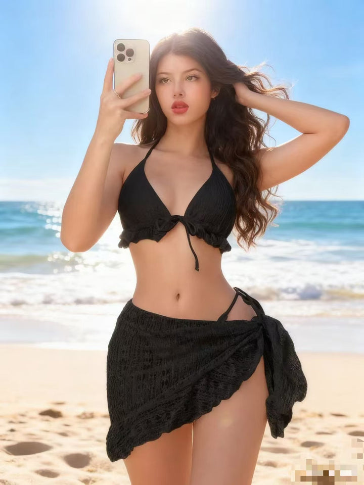 Bikini-Set für Damen mit verstellbaren Trägern und Fransen (Echo Archive)