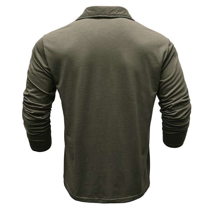 Herren Sportliches Langarm-Polohemd mit innovativem Design Echoarchiv
