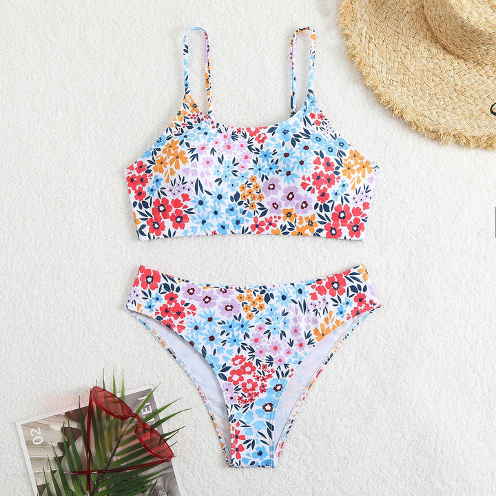 Damen Bikini-Set mit floralen Mustern und hoher Taille Echo Archiv