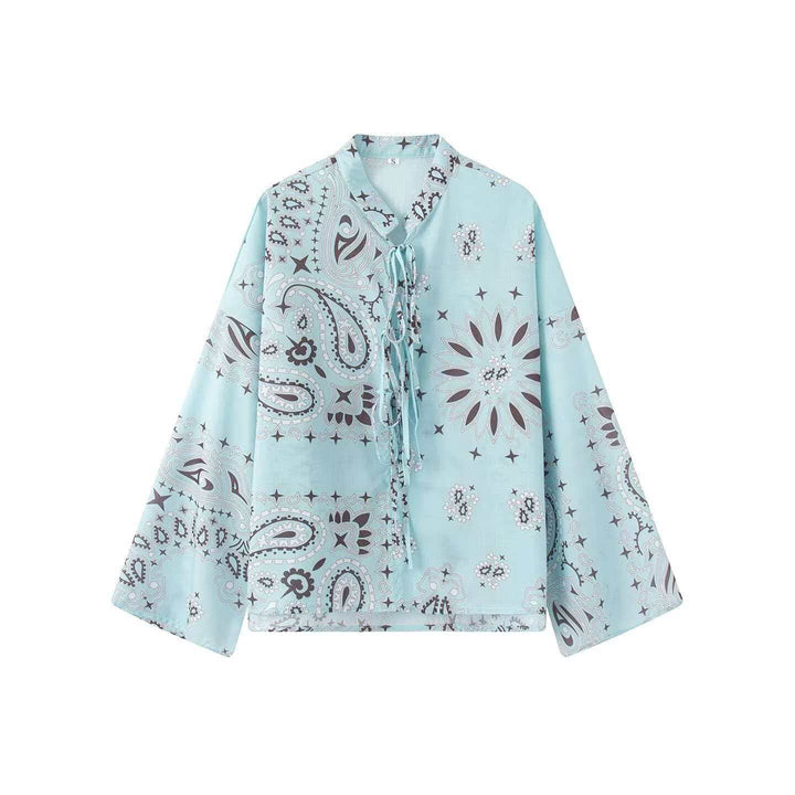 Damen nan weit geschnittene Palazzo-Hose mit Paisley-Print und elastischem Bund Echo Archiv