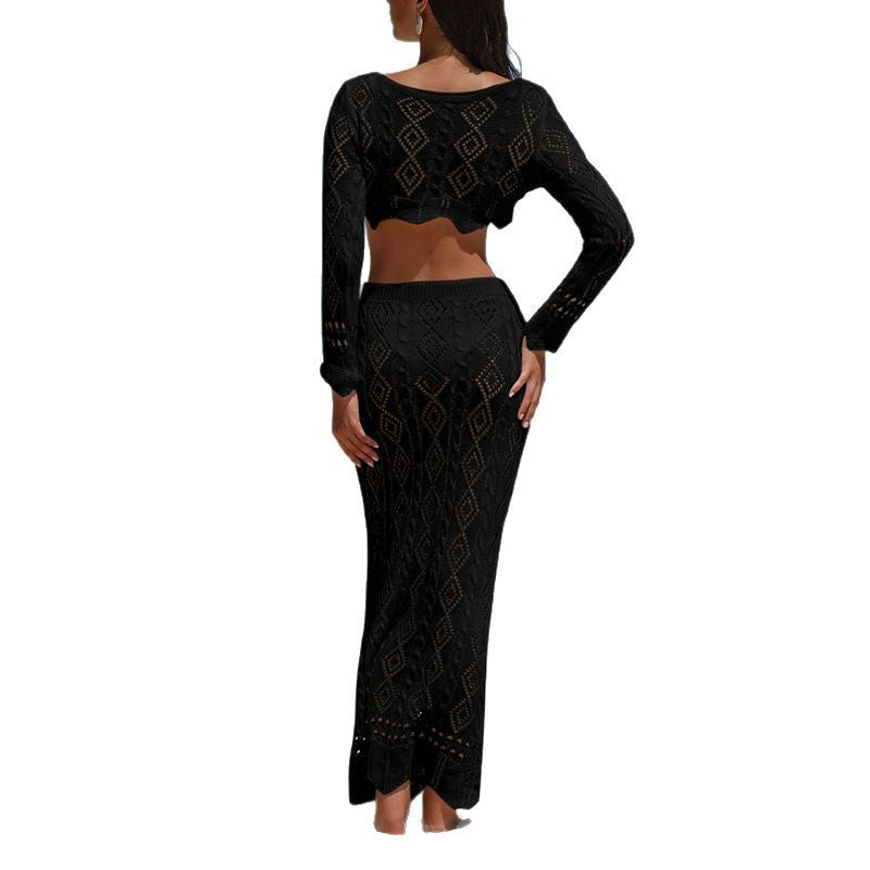 Damen Strick-Maxi-Set mit verstellbarem Bund und Schleifenverschluss Echo Archiv