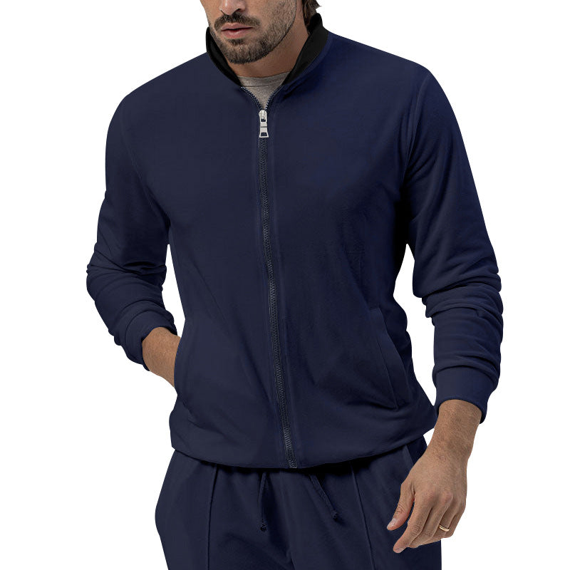 Herren sportliche Trainingsjacke mit Stehkragen und durchgehendem Reißverschluss Echoarchiv