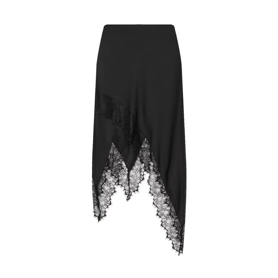 Damen Maxi-Rock mit asymmetrischer Spitzenbesatz und elegantem Saum Echo Archiv