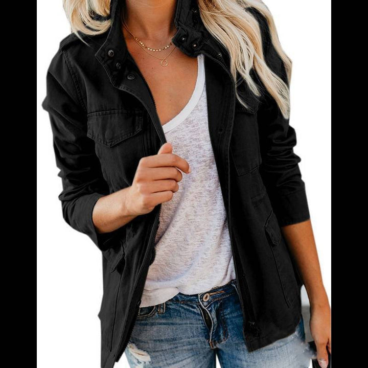 Damen Utility-Fieldjacke mit Stehkragen, aufgesetzten Taschen und Taillenzug Echo Archiv