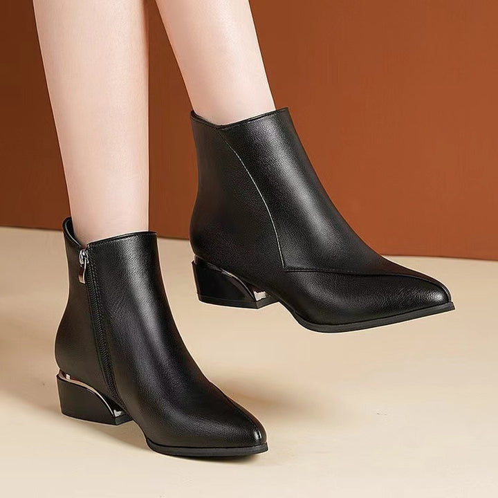 Damen knöchelhohe Stiefelette mit geometrischem Blockabsatz Echo Archiv